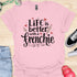 Life is better with a frenchie - V1 - Elegant Swish T-Shirt